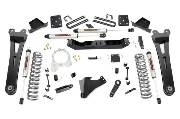 Rough Country - 6 Inch Suspension Lift Kit w/Radius Arms & V2 Shocks Rear Overload Springs 3.5 Inch Diam 17-19 F-250/350 4WD Diesel Rough Country