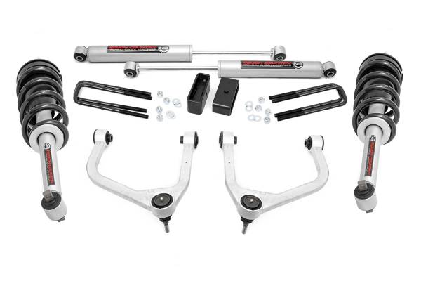 Rough Country - 3.5 Inch Suspension Lift Kit w/Forged Upper Control Arms & Loaded Struts 19-20 GMC Silverado/Sierra 1500 4WD/2WD Rough Country