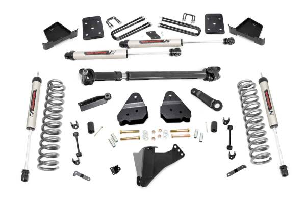 Rough Country - 6 Inch Suspension Lift Kit Rear Overload Springs 3.5 inch Axle Diameter w/Front Drive Shaft & V2 Shocks 17-19 F-250/350 4WD Diesel Rough Country