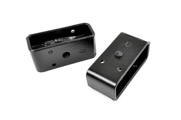 Rough Country - 2 Inch Rear Lift Blocks Single 9/16 Inch Pin Blocks 2.5-inches Wide Powdercoated Black Sold as a Pair Rough Country