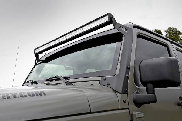 Rough Country - Jeep 50 Inch Straight LED Light Bar Upper Windshield Mounts 07-18 Wrangler JK Rough Country