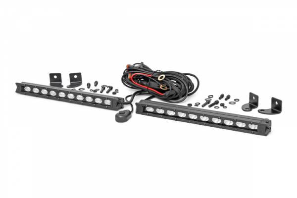 Rough Country - 10 Inch Slimline CREE LED Light BarS Pair Black Series Rough Country