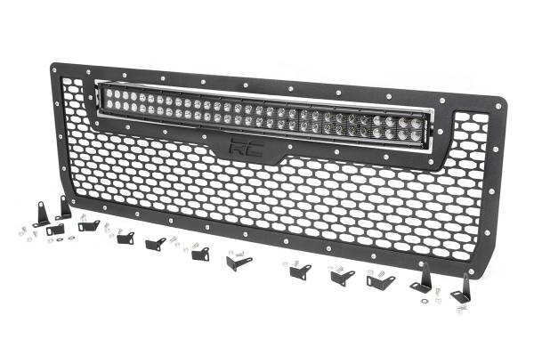 Rough Country - Sierra Mesh Grille w/30 Inch Dual Row Black Series LED 14-15 Sierra 1500 Rough Country