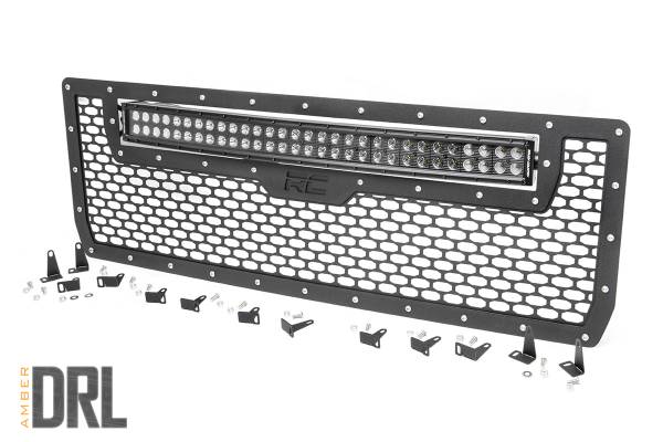 Rough Country - Sierra Mesh Grille 30 Inch Dual Row Black Series LED w/Amber DRL 14-15 Sierra 1500 Rough Country