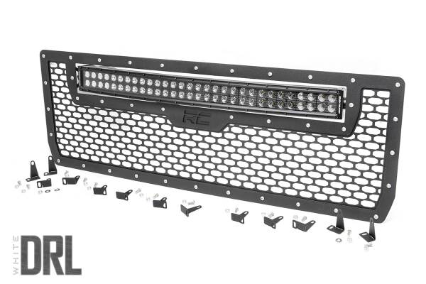 Rough Country - Sierra Mesh Grille 30 Inch Dual Row Black Series LED w/Cool White DRL 14-15 Sierra 1500 Rough Country