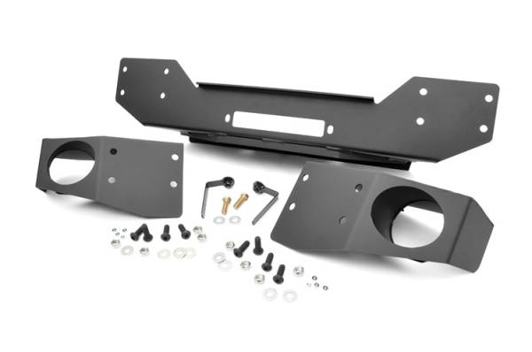 Rough Country - Jeep Hybrid Stubby Winch Bumper w/Fog Mounts 07-18 Wrangler JK Rough Country
