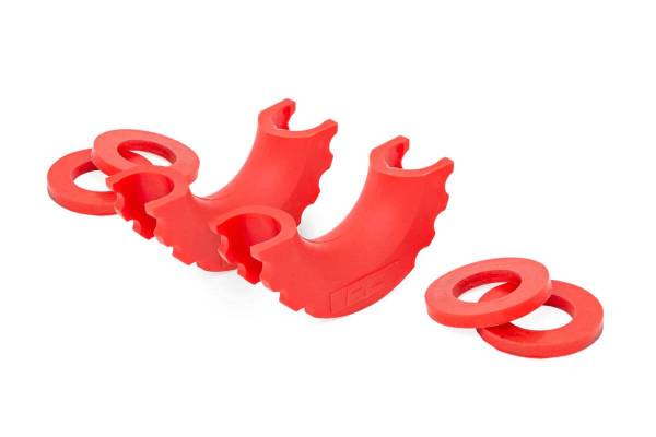 Rough Country - D-Ring Isolators Rough Country Logo Polyurethane Red Pair Rough Country