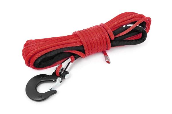 Rough Country - Red 1/4 Inch Synthetic Winch Rope UTV, ATV Rough Country