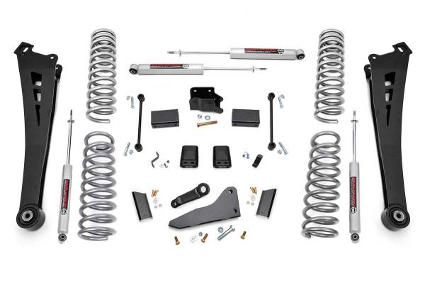 Rough Country - 5.0 Inch Dodge Suspension Lift Kit Dual Rate Coil Springs Radius Arms 14-18 Ram 2500 4WD Diesel Rough Country