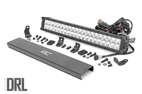 Rough Country - 20-Inch Cree LED Light Bar - Dual Row Chrome Series w/ Cool White DRL Rough Country