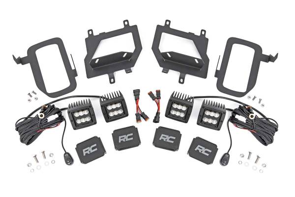 Rough Country - Ford LED Fog Light Kit Black Series w/ Flood Beam 15-19 F-150 Rough Country