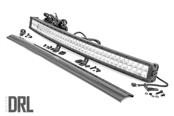 Rough Country - 40-inch Curved Cree LED Light Bar - Dual Row Chrome Series w/ Cool White DRL Rough Country