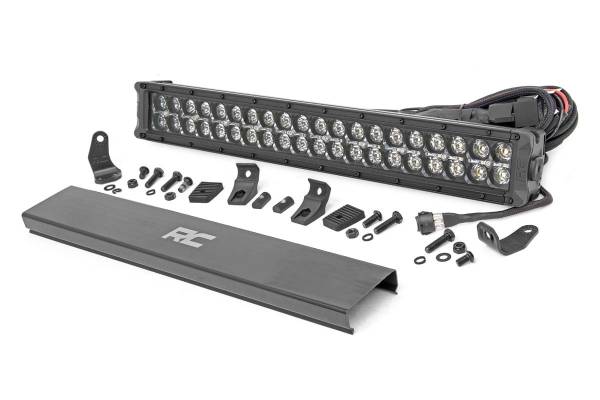 Rough Country - Cree LED Light Bar 20 Inch Dual Row Black Series w/Amber DRL Rough Country