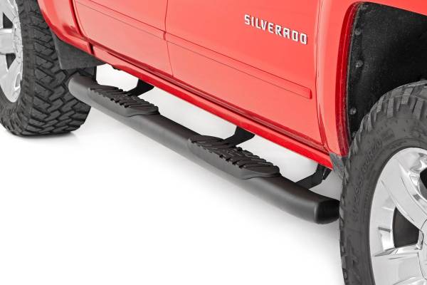 Rough Country - GM Oval Nerf Step Bars (07-18 GM 1500, 07-19 2500HD/3500 HD, 19 Classic Crew Cab) Rough Country