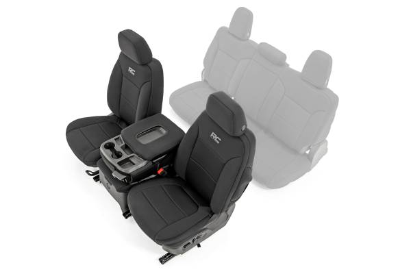 Rough Country - GM Neoprene Seat Covers Front Black For 19-21 1500 Rough Country