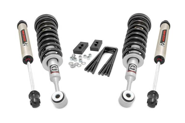 Rough Country - 2.0 Inch Ford Strut Leveling Kit w/V2 Shocks For 04-08 F-150 2WD Rough Country