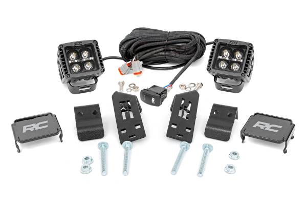 Rough Country - Polaris Dual LED Cube Kit w/ Black Series White DRL 20-21 Polaris RZR PRO XP Rough Country