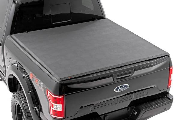 Rough Country - Bed Cover Tri Fold Soft 6.7 Foot Bed 21-22 Ford F-150 2WD/4WD Rough Country