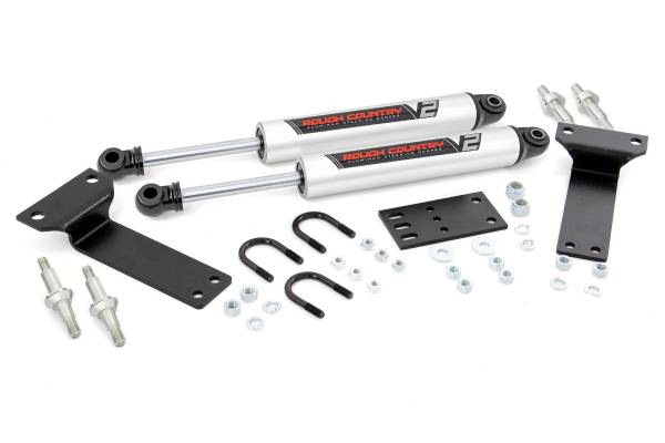 Rough Country - V2 Steering Stabilizer Dual 00-05 Ford Excursion/99-04 Super Duty Rough Country