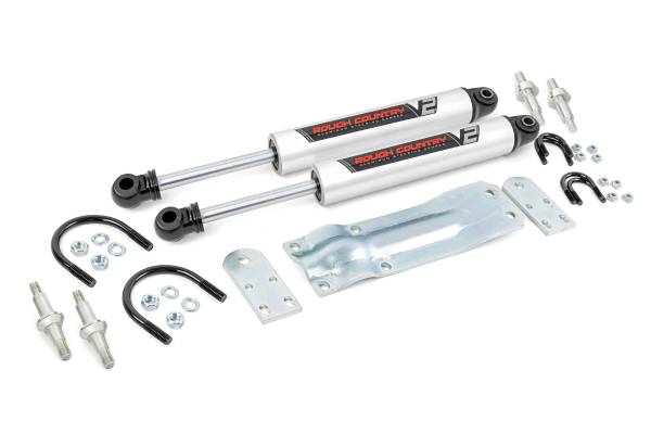 Rough Country - V2 Steering Stabilizer Dual 69-87 GMC C15/K15 Truck/73-91 Half-Ton Suburban Rough Country