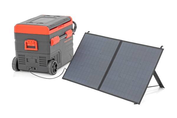 Rough Country - 50L Portable Refrigerator/Freezer w/Solar Panel Rechargeable 12 Volt/AC 110 Rough Country
