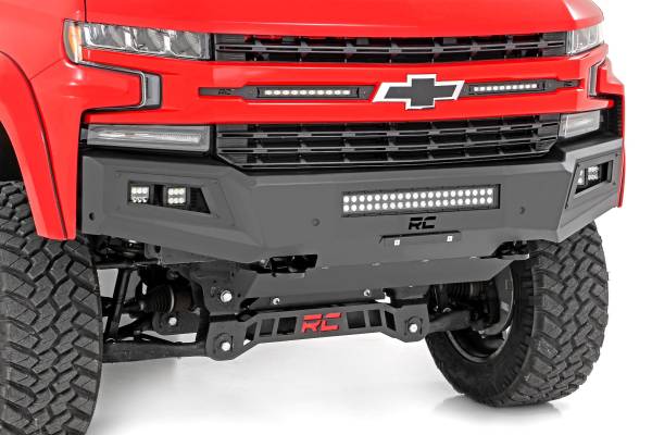 Rough Country - High Clearance Front Bumper LED Lights and Skid Plate 19-22 Chevy Silverado 1500 Rough Country