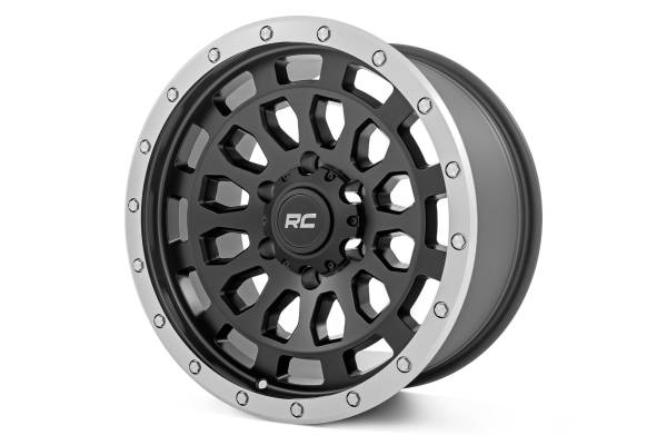 Rough Country - 87 Series Wheel Simulated Beadlock Black/Machined 17x8.5 6x5.5 +0mm Rough Country