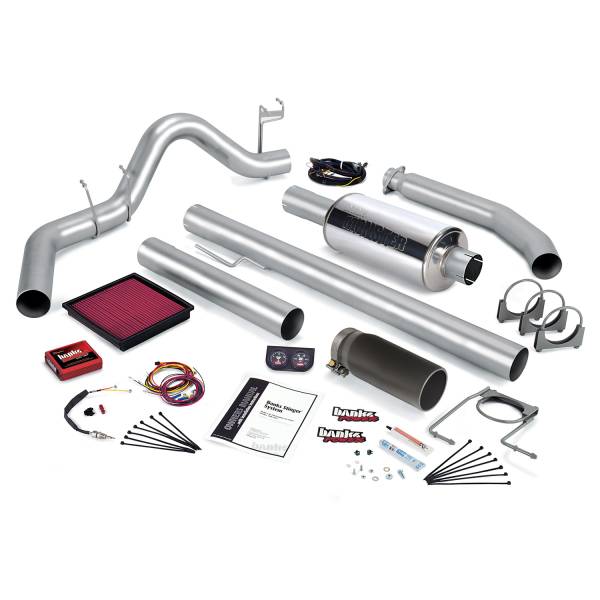 Banks Power - Stinger Bundle Power System W/Single Exit Exhaust Black Tip 02 Dodge 5.9L Extended Cab 235hp Banks Power