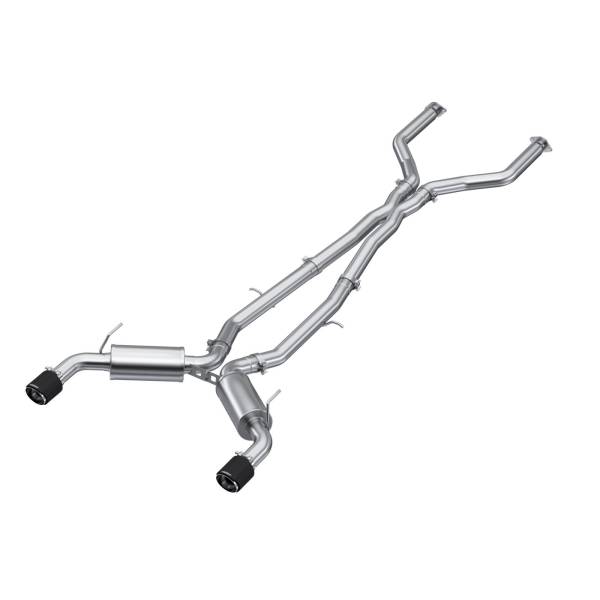 MBRP - 3 Inch Cat Back Exhaust System Dual Rear For 16-Up Infiniti Q50 3.0L RWD/AWD T304 Stainless Steel With Carbon Fiber Tips MBRP