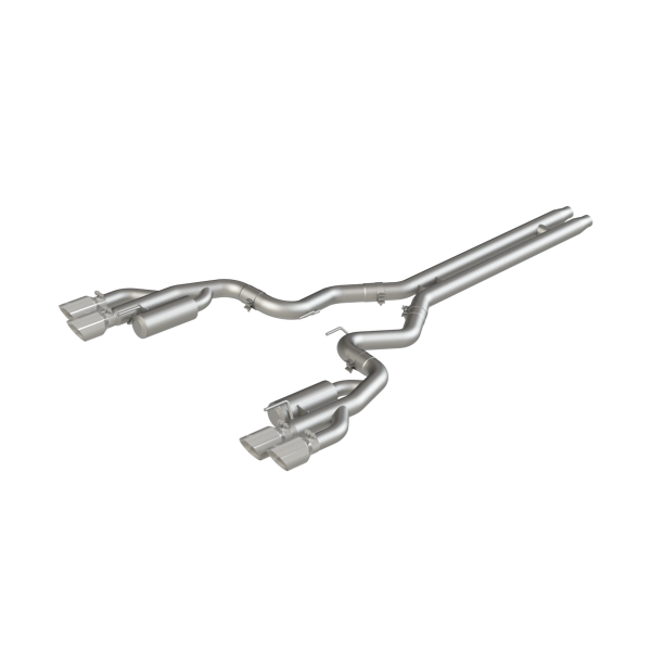 MBRP - 3 Inch Cat Back Exhaust System For 18-23 Ford Mustang GT 5.0L With Quad 4 Inch Dual Wall Tips Race Version Aluminized Steel MBRP