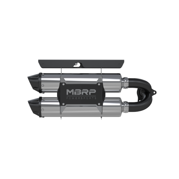 MBRP - Stacked Dual Slip On Exhaust Pipe Performance Series For 16-21 Polaris RZR XP Turbo /Turbo S MBRP