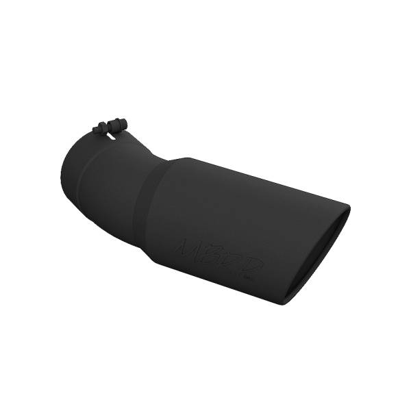MBRP - 2015-Up Chevrolet/ GMC 2500/ 3500 Duramax Exhaust Tip 6 Inch O.D. Angled Rolled End 5 Inch Inlet 15 1/2 Inch Length 30 Degree Bend Black MBRP