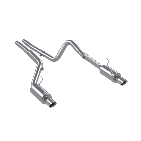 MBRP - 3in Cat Back Exhaust System Dual Split Rear Street Version T304 Stainless Steel 4 Inch Tips For 05-09 Ford Mustang GT 4.6L 07-10 Ford Shelby GT500 MBRP