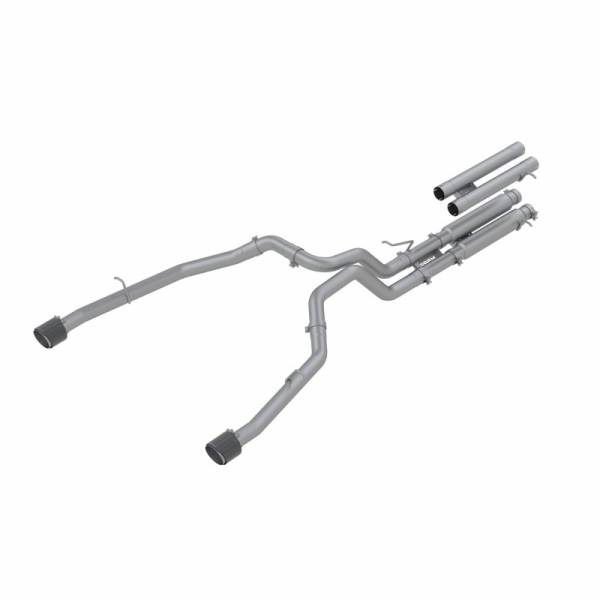 MBRP - 2021-Up RAM TRX T304 Stainless Steel 3 Inch Cat-Back Dual Split Rear with Carbon Fiber Tips Race Version Exhaust System MBRP