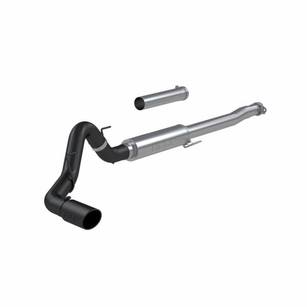 MBRP - 21-Up Ford F-150 4 Inch Cat Back Single Side Race Version Black Coated- Aluminized Steel Exhaust System MBRP