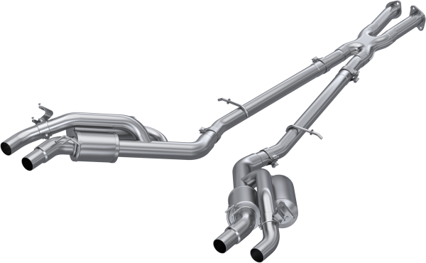 MBRP - 2022-2023 Kia Stinger 3.3L AWD/RWD 2.5 Inch Cat-Back Dual Split Rear Quad Outlet T304 Stainless Steel Active Exhaust MBRP
