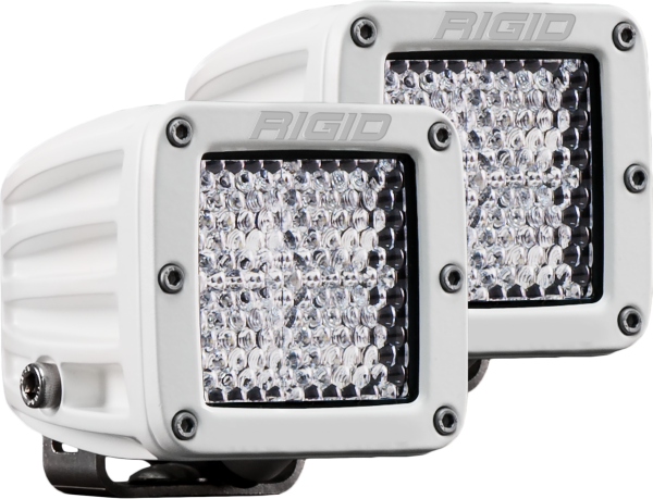 Rigid Industries - Hybrid Diffused Surface Mount White Housing Pair D-Series Pro RIGID Industries