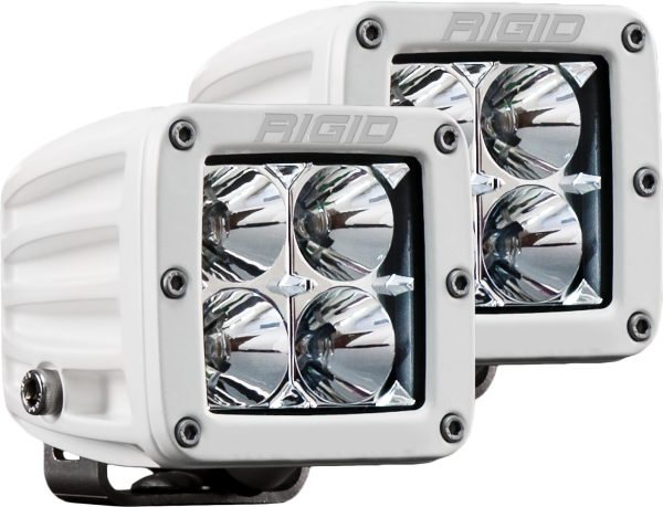 Rigid Industries - Hybrid Flood Surface Mount White Housing Pair D-Series Pro RIGID Industries