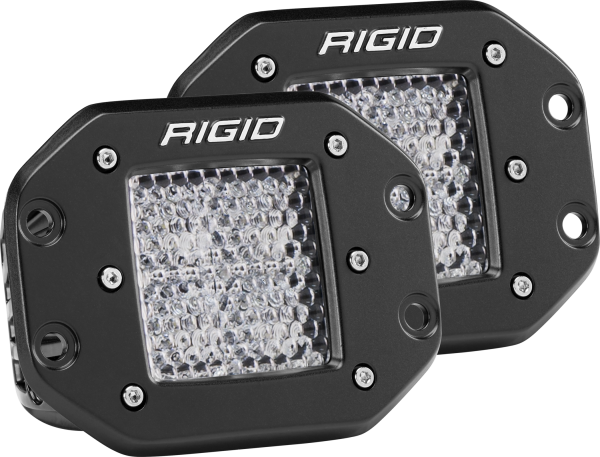 Rigid Industries - Diffused Flush Mount Black Pair D-Series Pro RIGID Industries