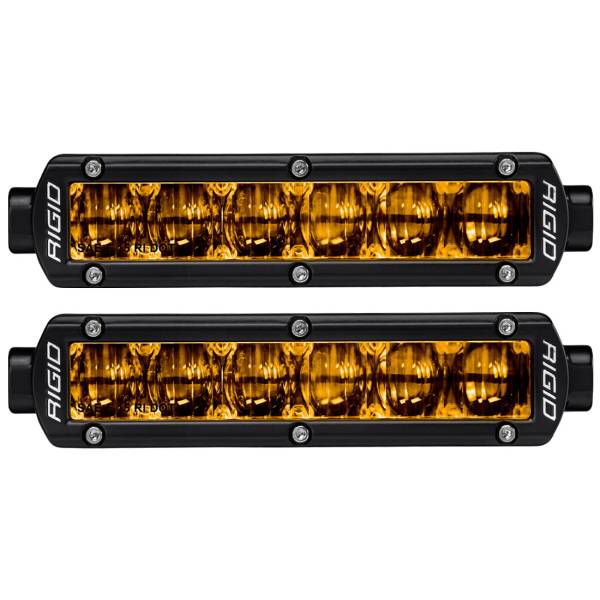 Rigid Industries - SAE J583 Compliant Selective Yellow Fog Light Pair Sr-Series Pro 6 Inch Street Legal Surface Mount Rigid Industries