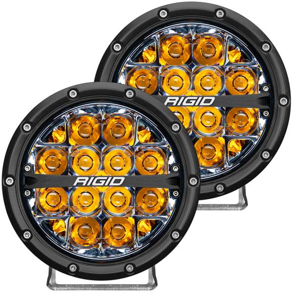 Rigid Industries - 360-Series 6 Inch Led Off-Road Spot Beam Amber Backlight Pair RIGID Industries