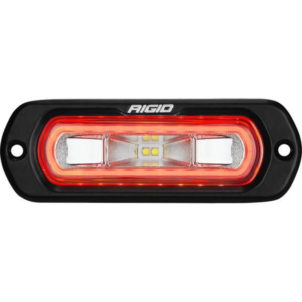 Rigid Industries - SR-L Series Marine Spreader Pod 2 Wire Flush Mount Black With Red Halo RIGID Industries