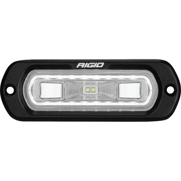 Rigid Industries - SR-L Series Marine Spreader Pod 2 Wire Flush Mount Black With White Halo RIGID Industries