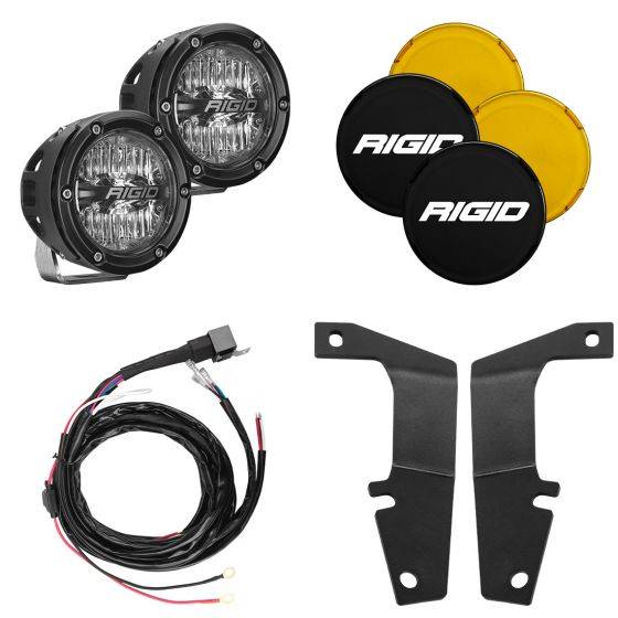 Rigid Industries - 2010-2020 Toyota 4Runner A-Pillar Light Kit, Includes 4 Inch 360-Series Drive RIGID Industries