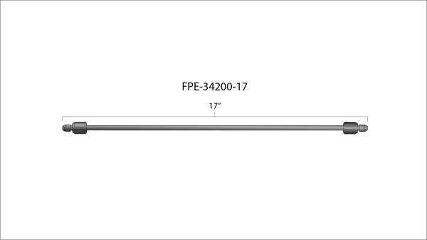 Fleece Performance - 17 Inch High Pressure Fuel Line 8mm x 3.5mm Line M14 x 1.5 Nuts Fleece Performance