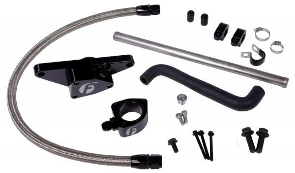 Fleece Performance - Cummins Coolant Bypass Kit 003-05 Auto Trans with Stainless Steel Braided Line Fleece Performance