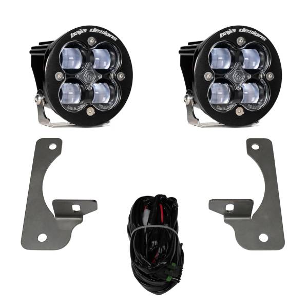 Baja Designs - Squadron R SAE Fog Pocket Light Kit Jeep 2007-18 Wrangler JK w/ Premium OE Bumper (SAE Fog; Clear) Baja Designs