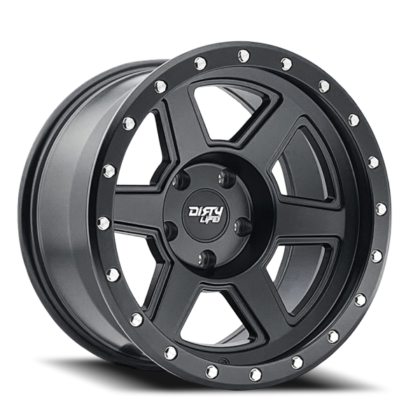 Dirty Life Race Wheels - Dirty Life Race Wheels Compound 9315 Matte Black 18X9 5-139.7 -12Mm 108Mm