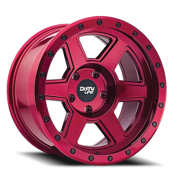 Dirty Life Race Wheels - Dirty Life Race Wheels Compound 9315 Gloss Crimson Candy Red 17X9 6-139.7 -38Mm 106Mm