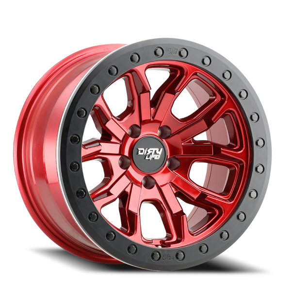 Dirty Life Race Wheels - Dirty Life Race Wheels DT-1 9303 Crimson Candy Red 17X9 5-127 -38Mm 78.1Mm